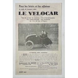 1938 - Catalogue Le Velocar - Ets Charles Mochet à Puteaux (Seine)